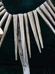 Vintage Tiamo Spike Bib Necklace & Earrings Set Bone or Horn?
