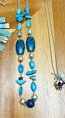 Vintage Turquoise Color Signed RMN JLo Fossil Necklace Bracelet Jewelry Lot