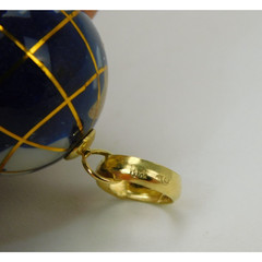 Michael Anthony 14K Gold Lapis & Stone Inlay World Globe Pendant Charm 1″ Long