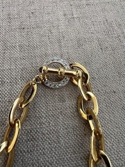 Nolan Miller Glamour Collection Gold And Rhinestone Toggle Clasp Necklace 19”