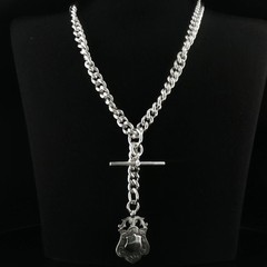 Magnificent Antique Birmingham Sterling Silver Albert Watch Chain