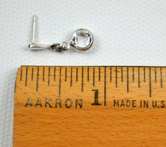 Vintage Silver Tone Pierced Post Earrings w/ Clear Rhinestone Dangle .75″