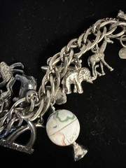 Signed Judy Lee Vintage 12 Charm Bracelet Travel Some Sterling