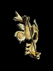 Vintage Bird Nest Brooch Rhinestone Pearl Chick Figural Gold Tone Birds Pin