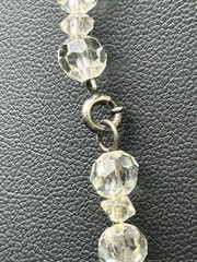 Vintage Rock Crystal Necklace Sterling Silver Clasp Graduated Stones 18”
