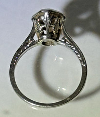 Antique Belais 18k White Gold 4mm Diamond Solitaire Ring Sz4 Art Deco Gorgeous!!