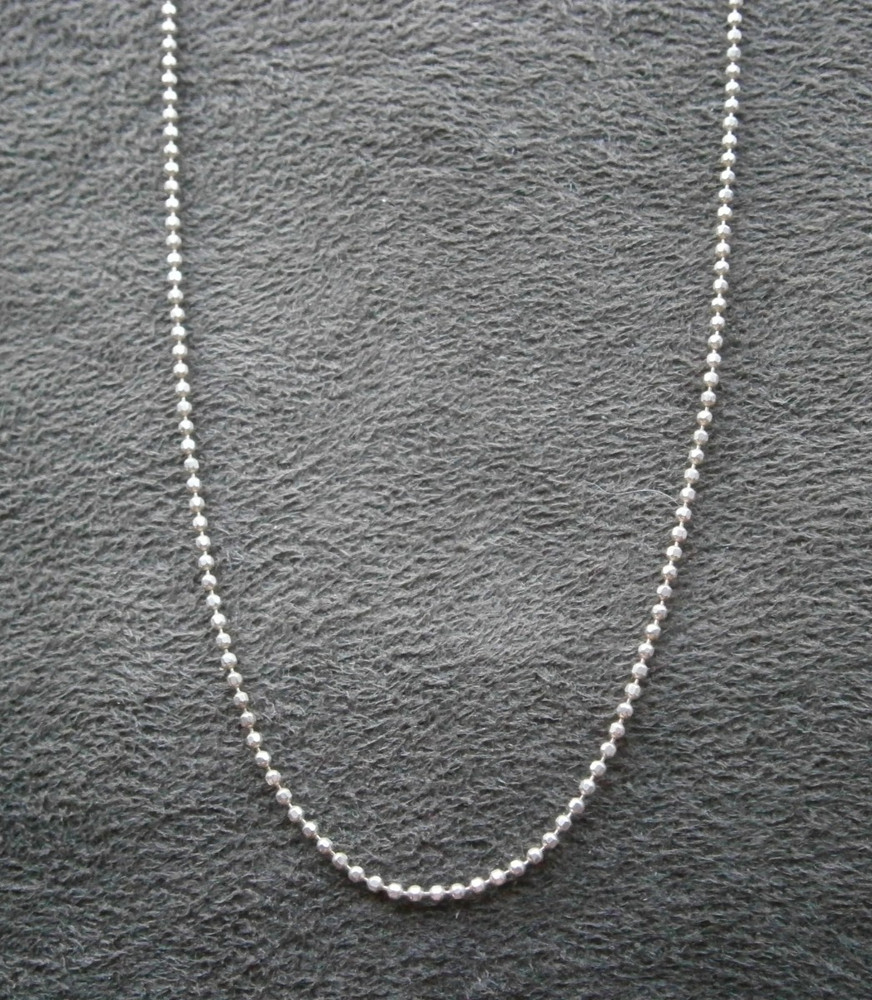 Dainty Ball Chain Vintage Sterling Silver Necklace 16.5″ ~ 1.8g