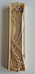 Vintage Pearl Necklace Rhinestone Clasp 4 Strand Graduated Champagne