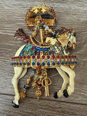 Lunch At The Ritz (LATR) Vintage Carousel Horse Set Brooch/Pendant Earrings