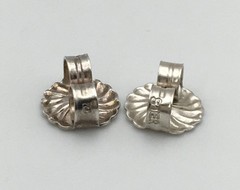 22g Vintage Sterling Silver Black Onyx & Pearl Earrings Marked Sterling #69
