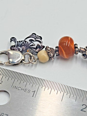 Vintage Sterling Lampwork Bracelet Jungle Africa Zebra 925 Estate