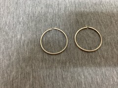 Vintage Sterling & Cubic Zirconia Dangle Drop Hoop Earrings