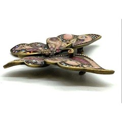 Jay Strongwater Butterfly Brooch vintage Swarovski crystals Enamel Rhinestone
