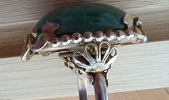 Vintage Ring Green Gemstone Center Stone Untested