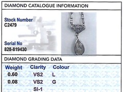 Antique 0.68Ct Diamond and 9k White Gold Necklace Circa 1930