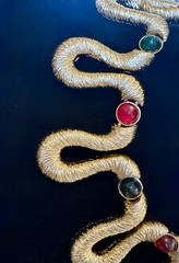 Vintage Runway Statement Necklace Kalinger Paris Huge Bib Gold Tone Jewelry