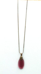 Vintage KC Collections Kenneth cole 16″ Antique Gold Tone Chain 2″ Pink Pendant
