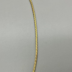 Vintage Les Bernard Necklace Gold Tone Box Chain Minimalist Layering 26″ Signed
