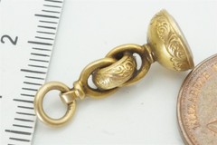 ANTIQUE ENGLISH GOLD AGATE SEAL FOB / CHARM ‘SJT’ c1860