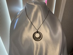 Cookie Lee Antique Brass Circle Pendant, Vintage With Tags