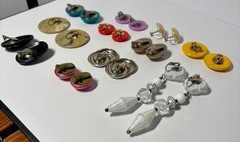 Colorful Lot of Vintage Retro Clip-on Earrings – Very good condition