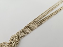 VTG Gold Vermeil Sterling Multi Strand Rope Waterfall Knot Tassel Necklace 17″
