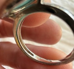 JTV DESIGNER DK STERLING SILVER SLEEPING BEAUTY TURQUOISE STONE RING SIZE 6.5