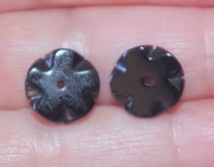 VINTAGE BLACK ONYX FLOWER JACKETS FOR EARRINGS USE WITH ANY STUDS