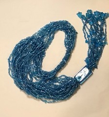 Vintage MultiStrand Blue Seed Bead Necklace 21 In Lariat Style
