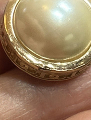 38. Christian Dior Gold tone White Creamy Faux Pearl Stud Earrings 17mm, 9.7g