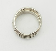 Vintage Latvia sterling silver ethnic folk motif wide spiral ring size 8