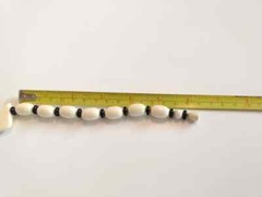 Vintage Plastic Necklace with Triangular Beads Retro Off-White Black