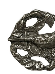 Vintage 1999 Cardinal BIRDS AND BLOOMS Limited Edition Scarf Pin Brooch Silver