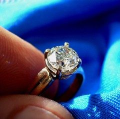 EARTH MINED DIAMOND Deco Engagement RING Vintage Estate Solitaire SOLID 14K GOLD