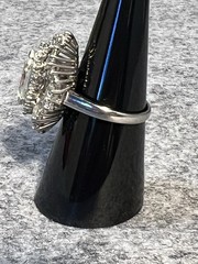 Vintage Platinum 3.30CTW Marquise Diamond Ring Pendant Estate VS1 SI1