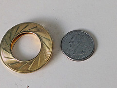 Vintage Goldtone Scarf Clip Slide Signed Lieba U.S.A. Round Open Circle