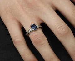 Fine 1.97ct GIA Certified Blue Sapphire & 0.50ct Diamond Platinum Ring Size 6.5