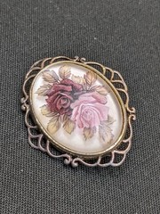 Vintage Sterling Silver Brooch 925 Jezlaine Open Rose Flowers Floral Pin ~1.33″