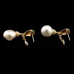 14K YELLOW GOLD DIAMOND & PEARL DROP EARRINGS – 0.20 CTW DIAMONDS + 12MM PEARLS