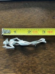 Vintage Signed AJC Fashionably Dressed Woman Silver Tone Pin Art Deco Fashion