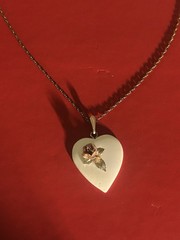 Vintage 1/20 14k Gold Filled Heart Necklace Pendent 17in