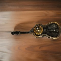 Vintage Gold Tone Black Violin Shaped Brooch Pin Musical Instrument Jewelry