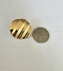 Vintage 80’s NOS Gold Tone Textured Round Wave Earrings High Quality Made in USA