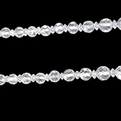 Vtg Art Deco Rock Crystal Quartz Faceted Bead 28″ Necklace Sterling Chain