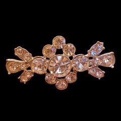 Vintage Silver Pot Metal Paste Rhinestone Brooch 2.25 X 1in