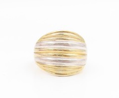 925 Sterling Silver Vintage Ring Gold Plated SETA Fluted Dome Sz 9.5 RG35171