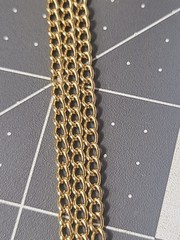 Goldtone Three Strand Necklace 16″+ With Faceted Loops Sparkly Glamorous Shiny