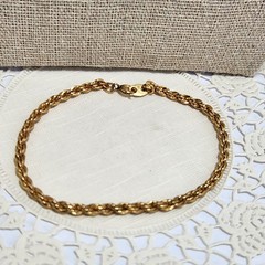 Vintage Sweet 14K Gold Overlay Rope Chain Necklace Bracelet Set 23” Signed