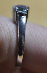 Vintage Women’s Rainbow Quartz Sterling Silver Fashion 3 Stone Flush Ring Sz. 11