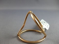 ESTATE LARGE .16CT DIAMOND 14KT ROSE GOLD 3D CLASSIC WAVE TENSION FUN RING